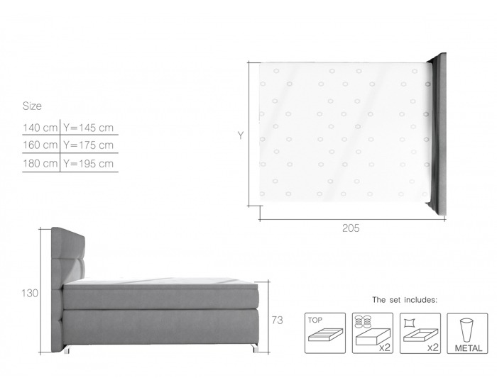 Čalúnená manželská posteľ s úložným priestorom Avellino 180 - tmavohnedá (Soft 66)