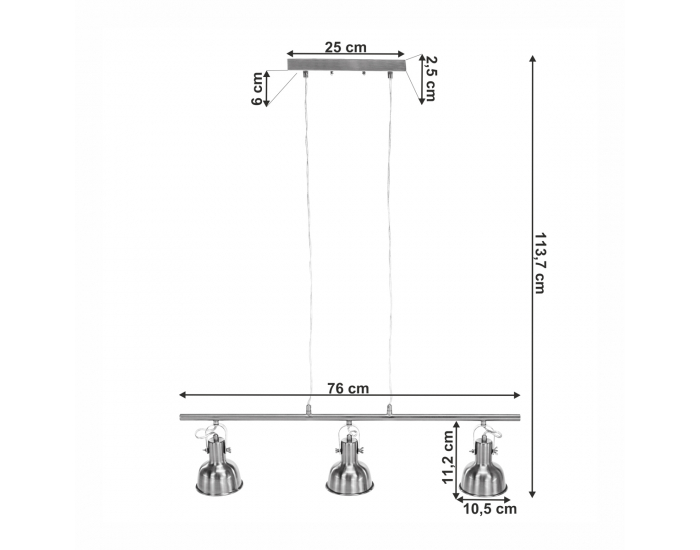 Visiaca lampa Avier Typ 4 - matný nikel