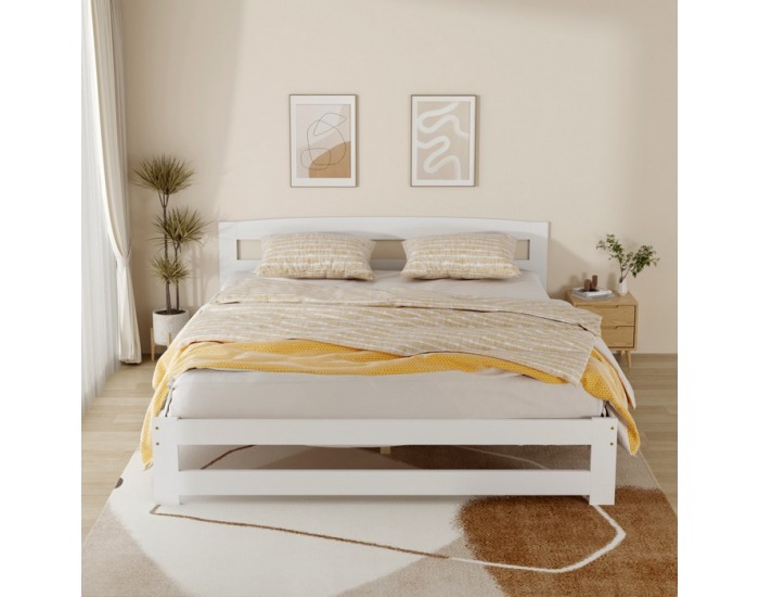 Drevená posteľ s roštom Azra 160x200 cm - biela