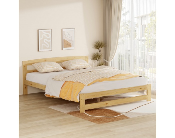 Drevená posteľ s roštom Azra 160x200 cm - prírodná