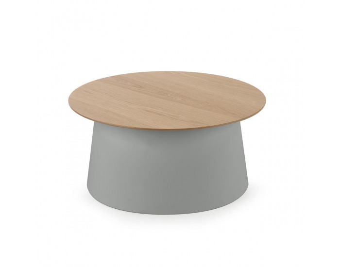 Okrúhly príručný stolík Azzura - prírodná / sivá