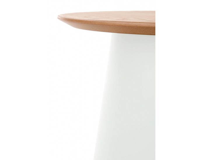 Okrúhly príručný stolík Azzura S - prírodná / biela