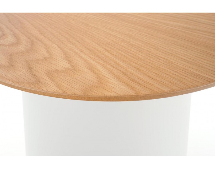 Okrúhly príručný stolík Azzura S - prírodná / biela