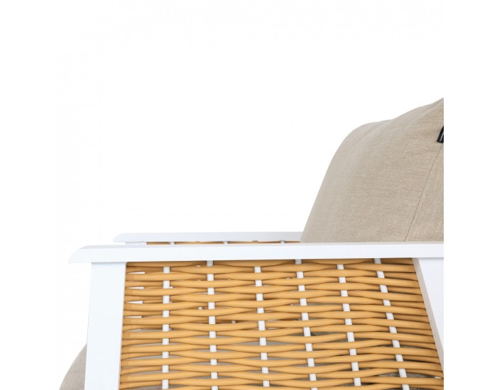 Hliníkový záhradný set Babak - svetlohnedá / biela / hnedá