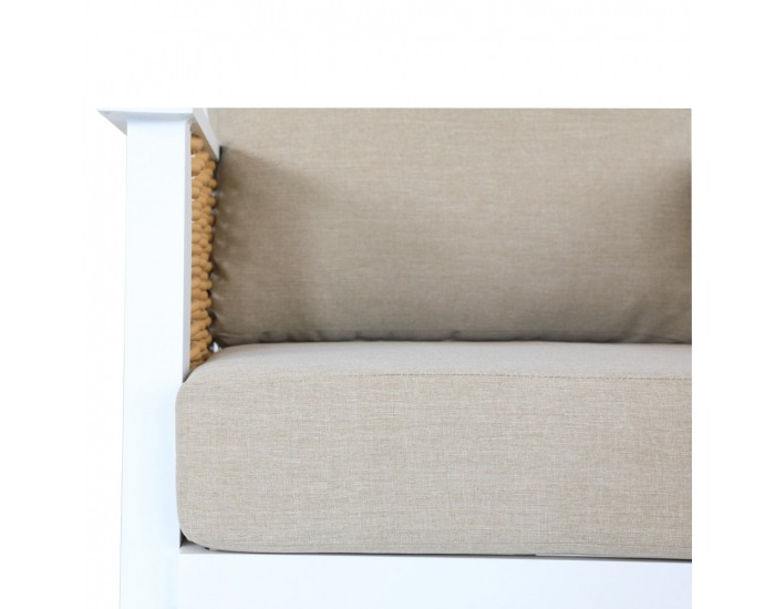 Hliníkový záhradný set Babak - svetlohnedá / biela / hnedá