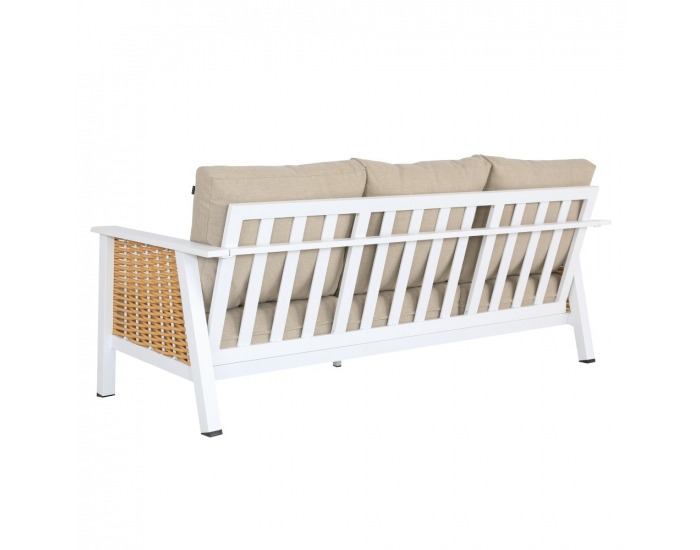 Hliníkový záhradný set Babak - svetlohnedá / biela / hnedá