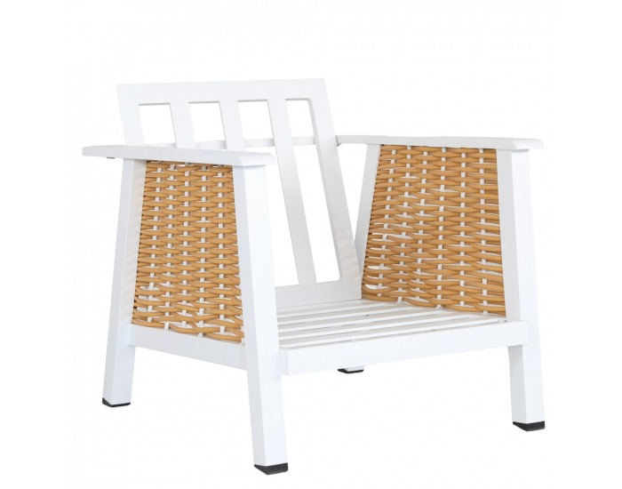 Hliníkový záhradný set Babak - svetlohnedá / biela / hnedá