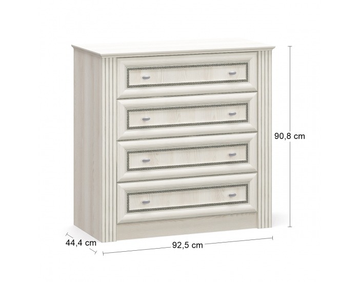 Zásuvková komoda Bacopa CH-4DRWS - jaseň biely