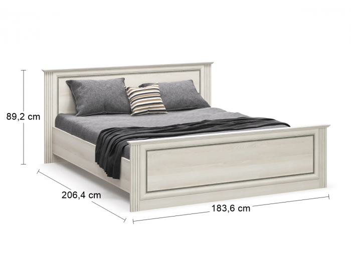 Manželská posteľ s roštom Bacopa LB-160 160x200 cm - jaseň biely