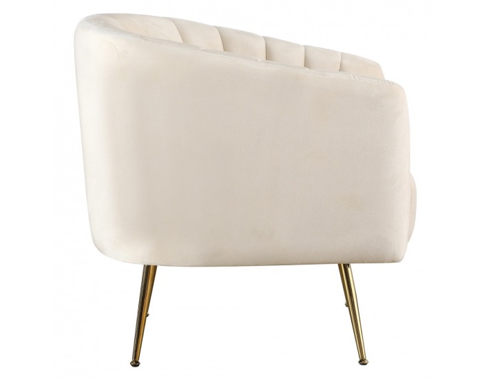 Dizajnové kreslo Bagy - béžová (Velvet) / zlatá