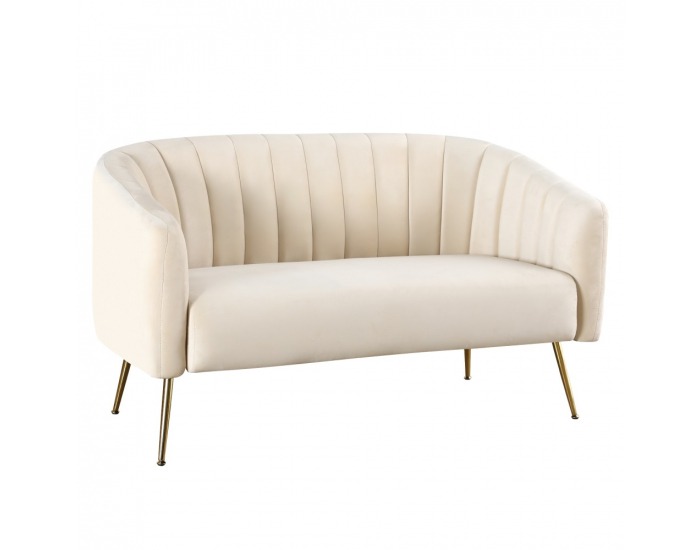 Dvojsedačka Bagy - béžová (Velvet) / zlatá