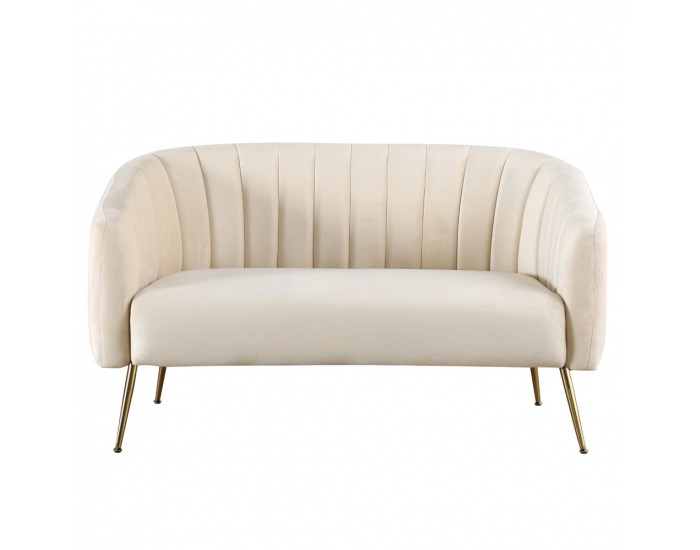 Dvojsedačka Bagy - béžová (Velvet) / zlatá