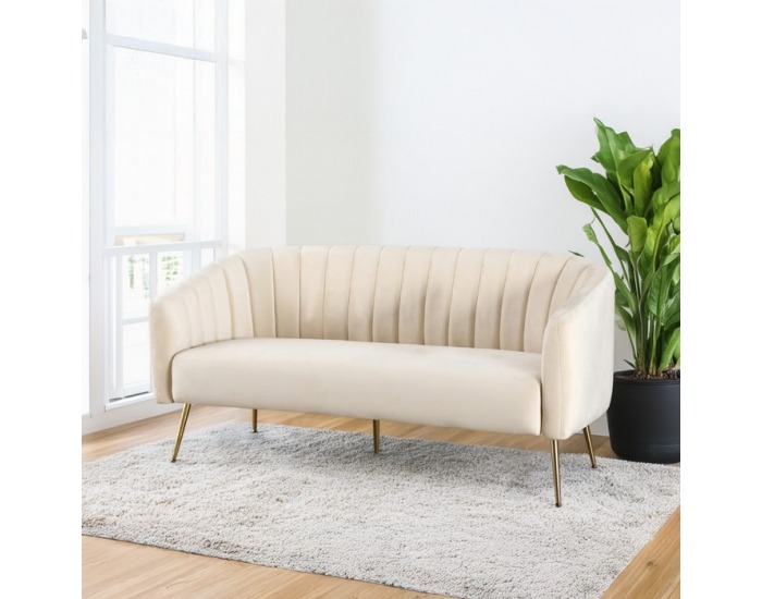 Trojsedačka Bagy - béžová (Velvet) / zlatá