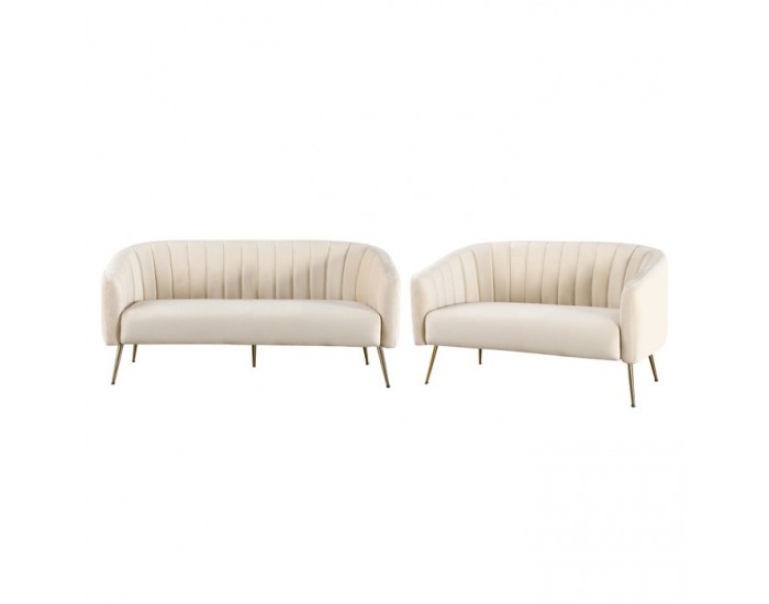 Trojsedačka Bagy - béžová (Velvet) / zlatá