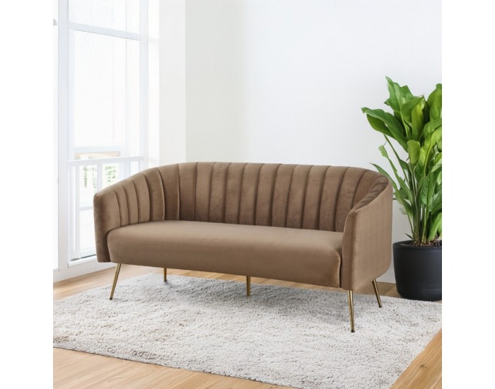 Trojsedačka Bagy - hnedá (Velvet) / zlatá