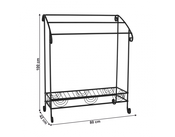 Kovový stojan na uteráky Baily - čierna