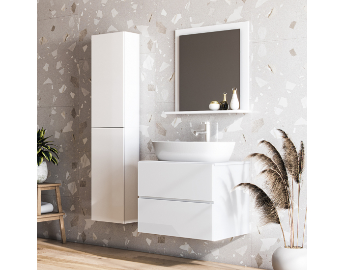 Kúpeľňová skrinka pod umývadlo Baleta S60 - alaska / biely lesk