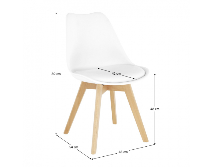 Jedálenská stolička Bali 2 New - biela / buk