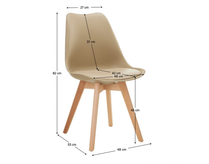 Jedálenská stolička Bali 3 New - cappucino / buk