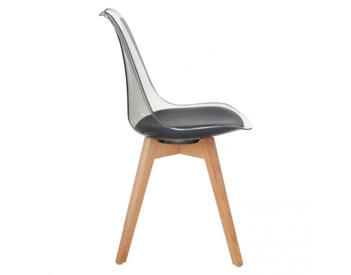 Jedálenská stolička Bali 3 New - transparentná čierna / buk