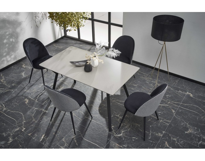 Rozkladací jedálenský stôl Balrog 2 - svetlosivá / čierna