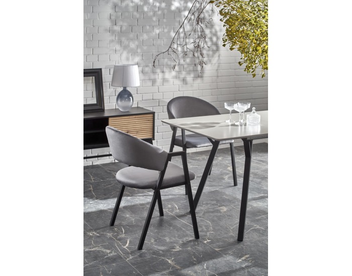 Rozkladací jedálenský stôl Balrog 2 - svetlosivá / čierna