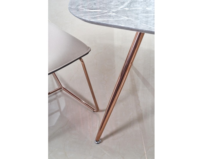 Jedálenský stôl Barcano - sivý mramor / zlatá