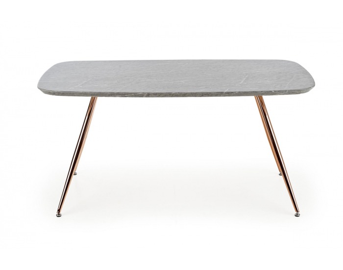 Jedálenský stôl Barcano - sivý mramor / zlatá