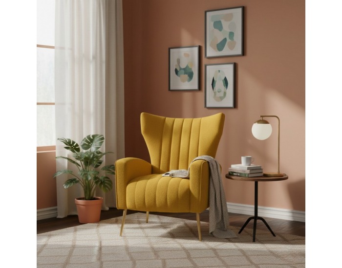 Relaxačné kreslo Baret - žltá