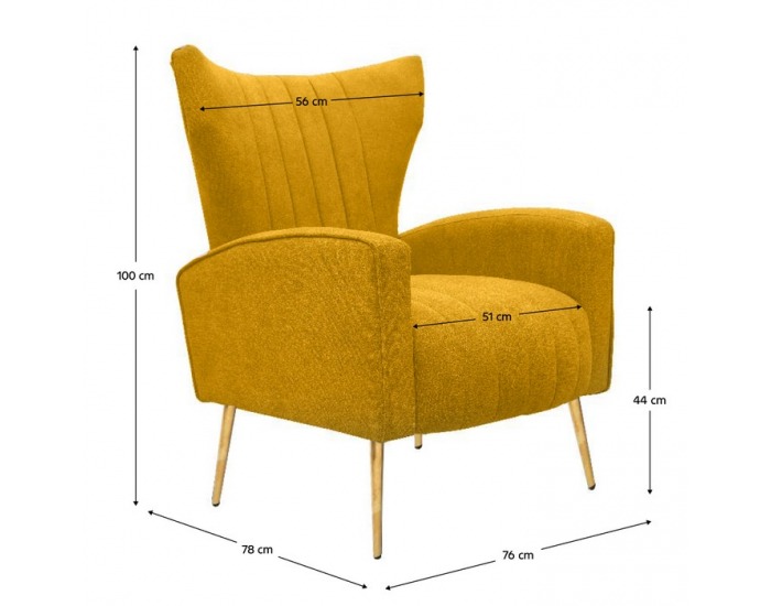 Relaxačné kreslo Baret - žltá