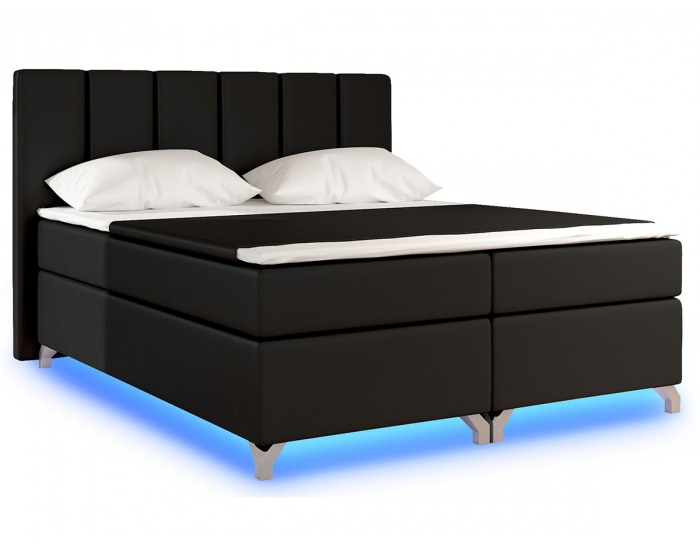 Čalúnená manželská posteľ s úložným priestorom Barino 140 - čierna (Soft 11)