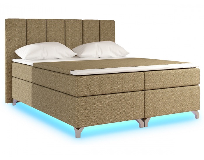 Čalúnená manželská posteľ s úložným priestorom Barino 160 - cappuccino