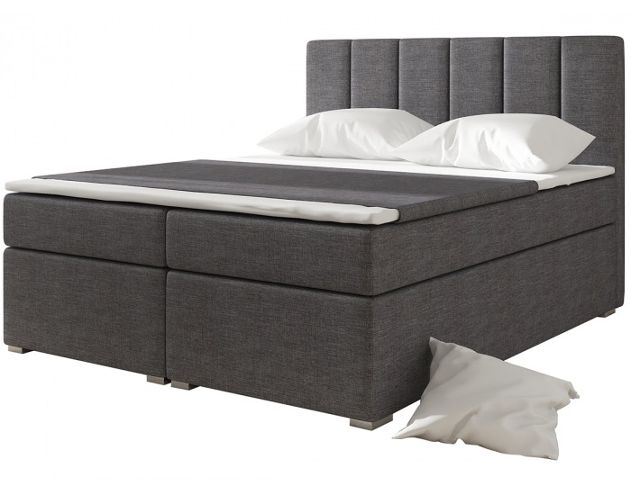 Čalúnená manželská posteľ s úložným priestorom Barmo 140 - sivá