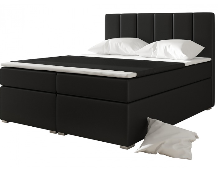 Čalúnená manželská posteľ s úložným priestorom Barmo 180 - čierna (Soft 11)