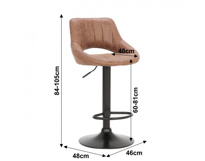 Barová stolička Lorasa - hnedá / čierna