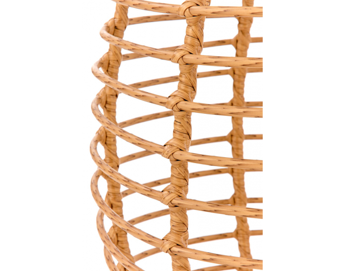 Okrúhly príručný stolík Barrel - prírodná / čierna