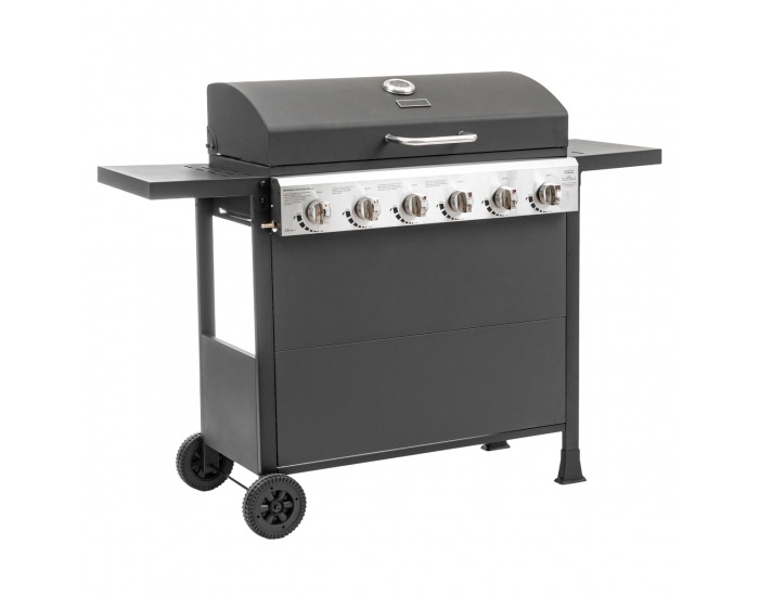 Záhradný plynový gril Baster G6 - čierna / chróm