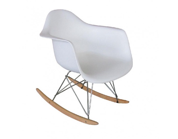 Hojdacie kreslo Bedver - biela / buk