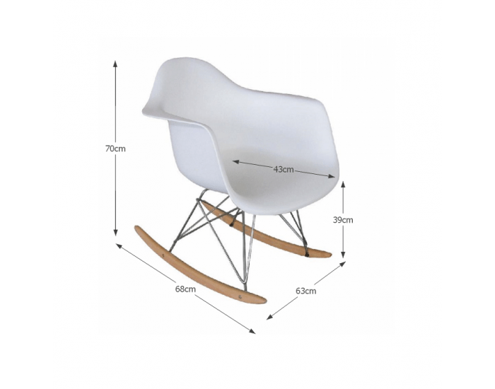 Hojdacie kreslo Bedver - biela / buk