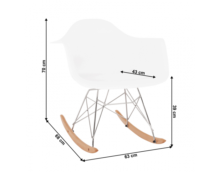 Hojdacie kreslo Bedver - biela / buk