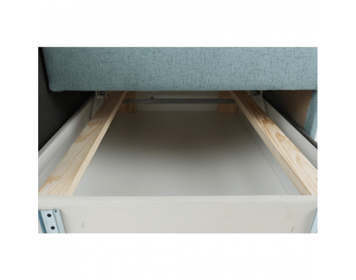 Rozkladacie kreslo s úložným priestorom Bella L - mentolová / sivá