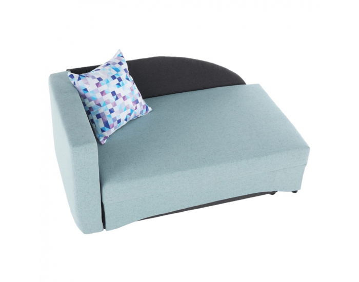 Rozkladacie kreslo s úložným priestorom Bella L - mentolová / sivá