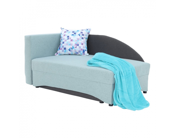 Rozkladacie kreslo s úložným priestorom Bella L - mentolová / sivá