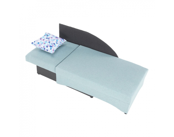 Rozkladacie kreslo s úložným priestorom Bella L - mentolová / sivá