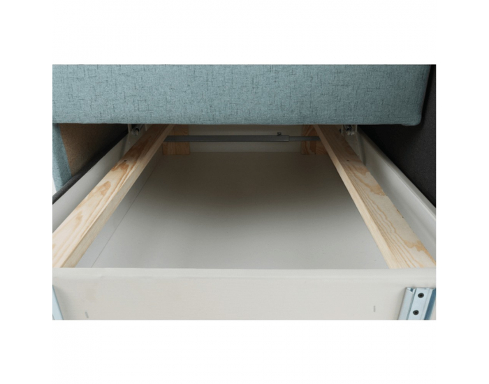 Rozkladacie kreslo s úložným priestorom Bella P - mentolová / sivá