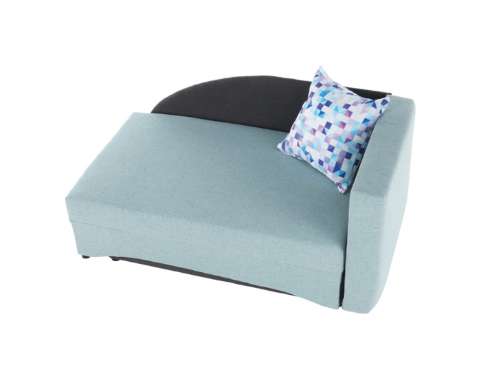 Rozkladacie kreslo s úložným priestorom Bella P - mentolová / sivá