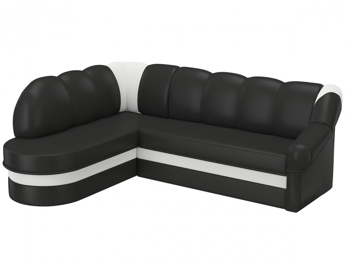 Rohová sedačka s rozkladom a úložným priestorom Belluno L - čierna (Soft 11) / biela (Soft 17)