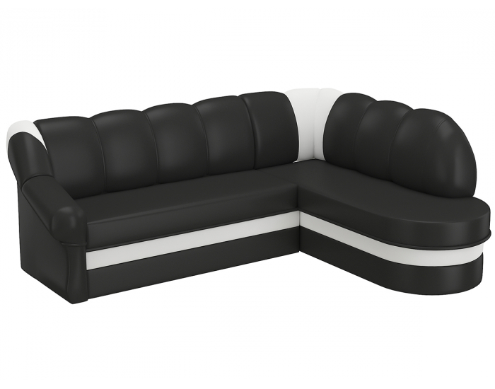 Rohová sedačka s rozkladom a úložným priestorom Belluno P - čierna (Soft 11) / biela (Soft 17)