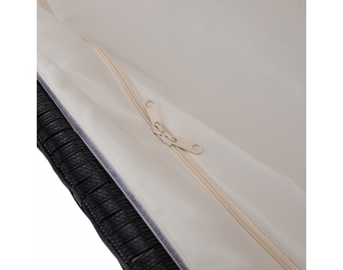 Záhradný úložný box / lavica Bemus - čierna, prírodná, krémová