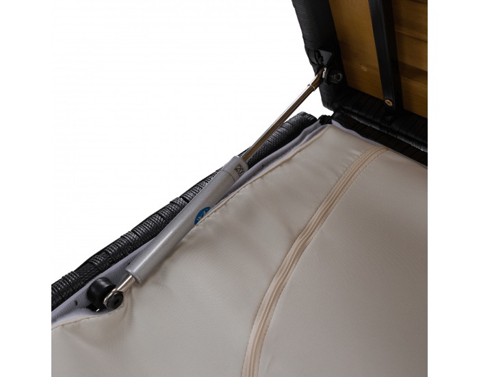 Záhradný úložný box / lavica Bemus - čierna, prírodná, krémová